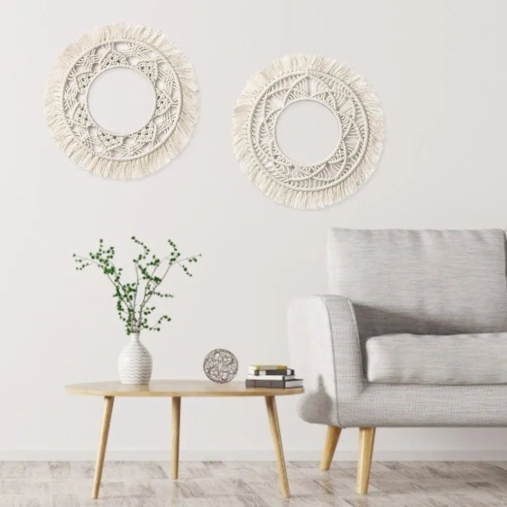 35cm macrame mirror