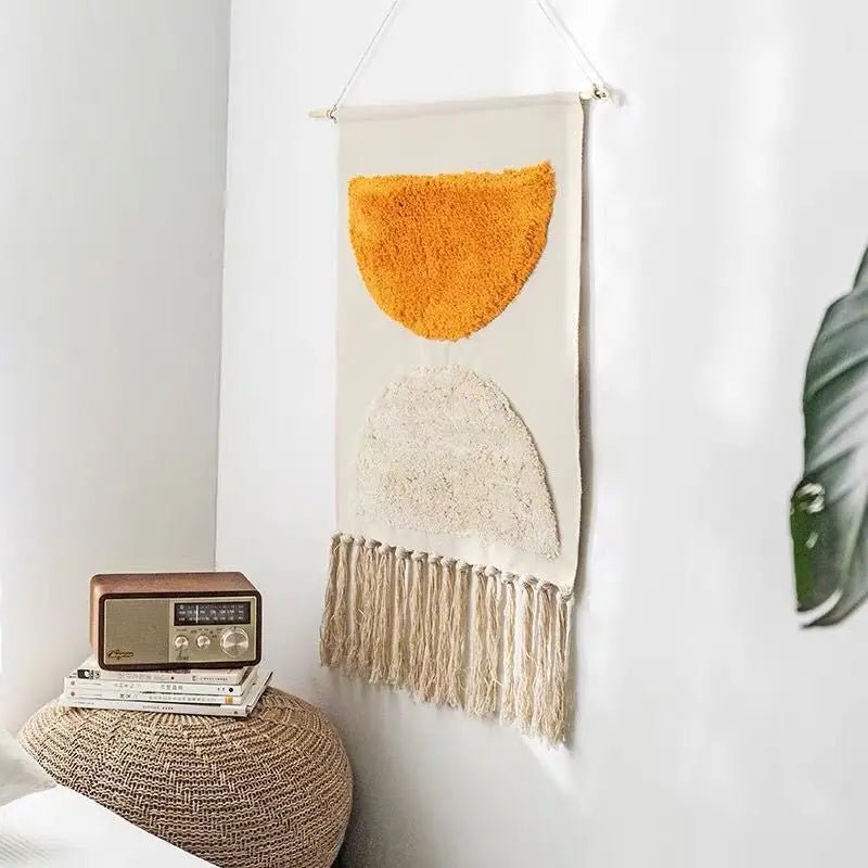 Abstract macrame wall tapestry