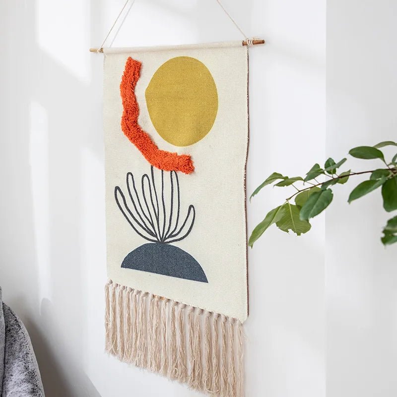 Abstract macrame wall tapestry