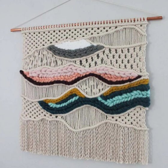 Artistic macrame wall tapestry