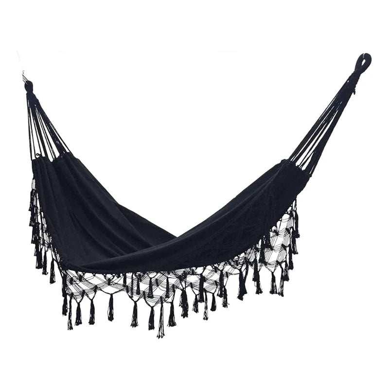 Black macrame hammock