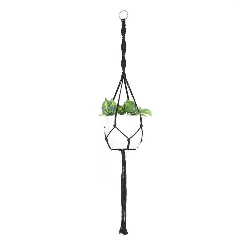 Black macrame plant hanger