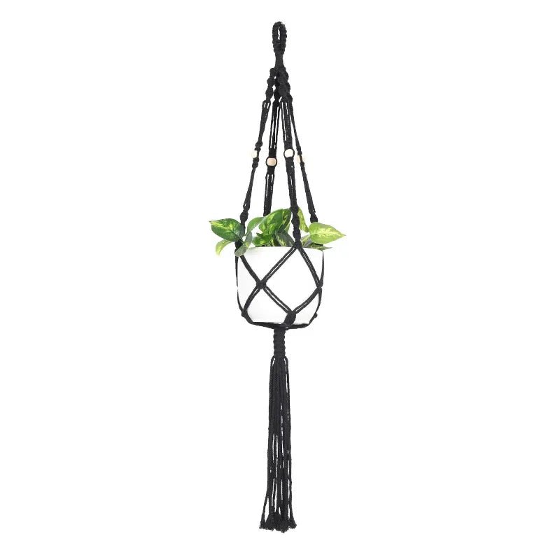 Black macrame plant hanger