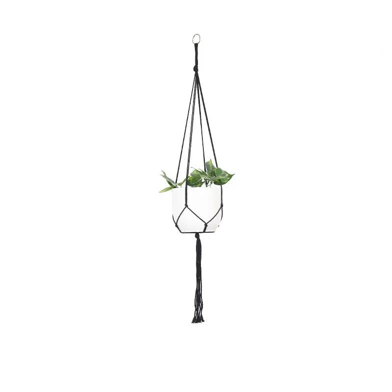 Black macrame plant hanger