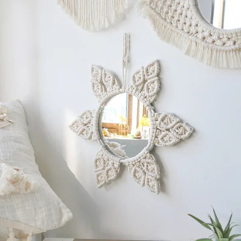 Bohemian chic macrame mirror