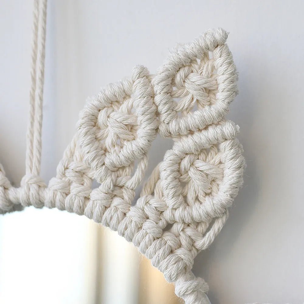 Bohemian chic macrame mirror