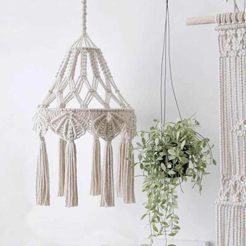 Bohemian macrame lampshade