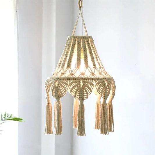 Bohemian macrame lampshade