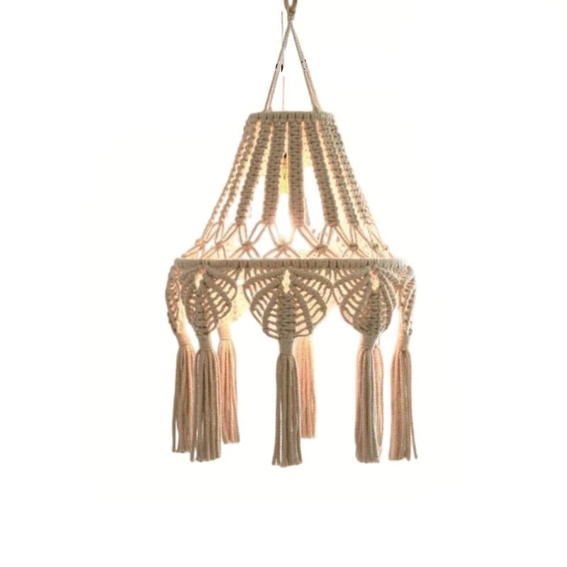 Bohemian macrame lampshade