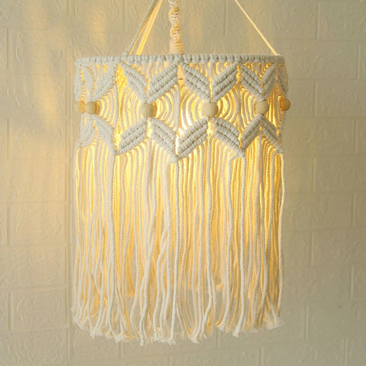 Boho tassel macrame lampshade