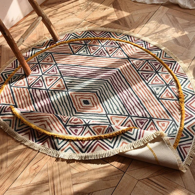 Circle macrame rug