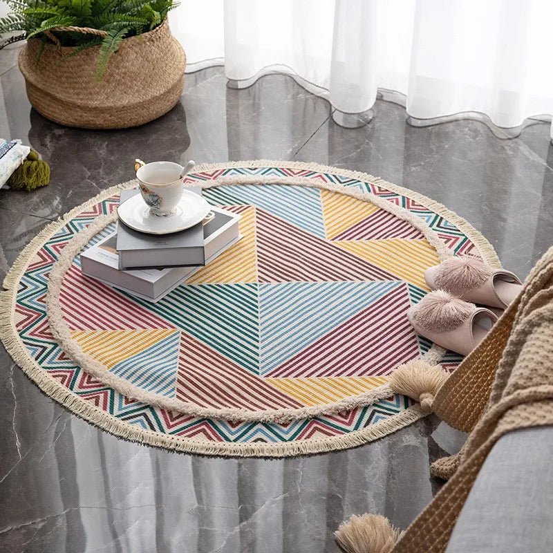 Circle macrame rug