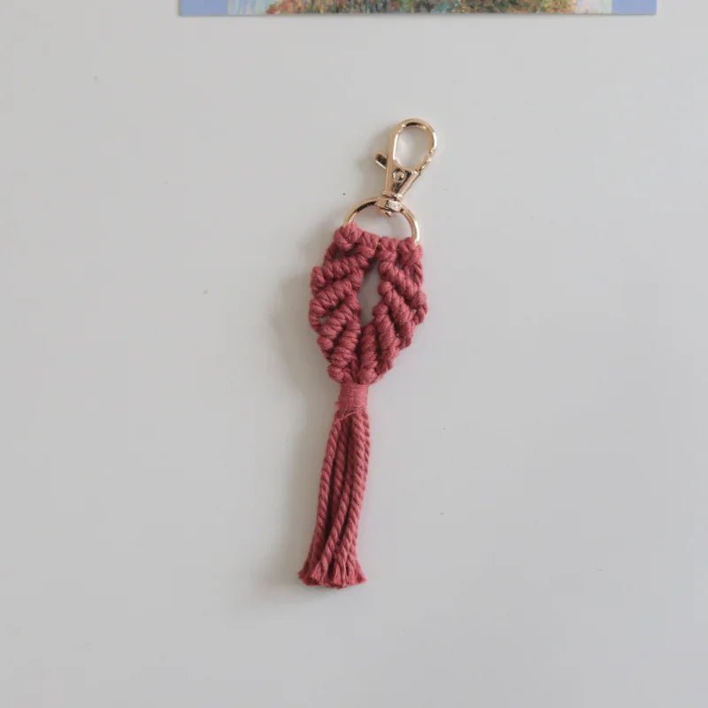 Colored macrame keychain