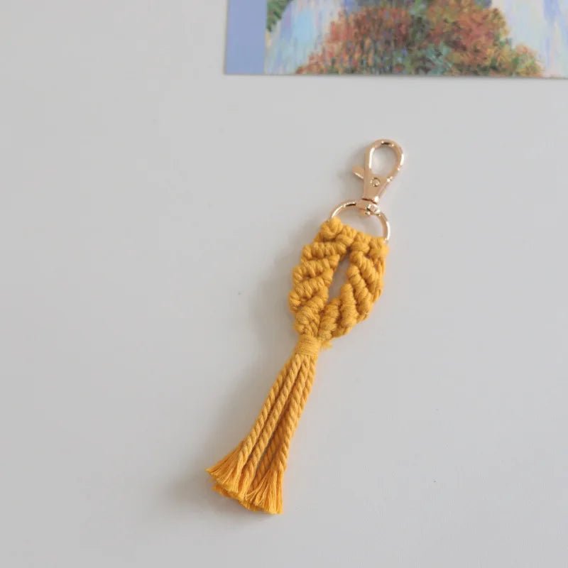 Colored macrame keychain