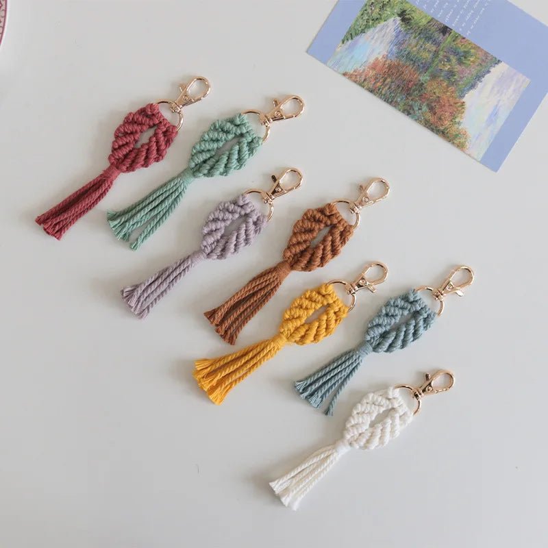 Colored macrame keychain