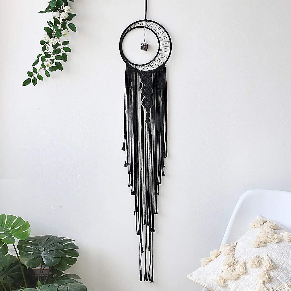 Dark macrame dream catcher