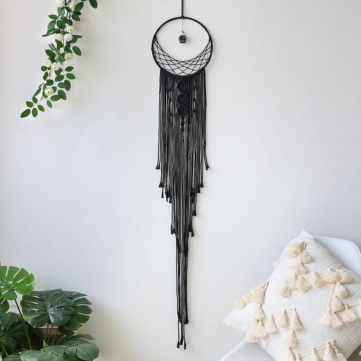 Dark macrame dream catcher