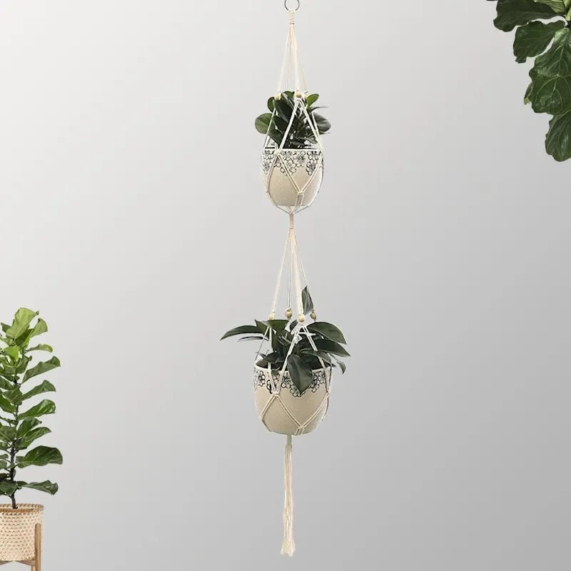 Double jute plant hanger