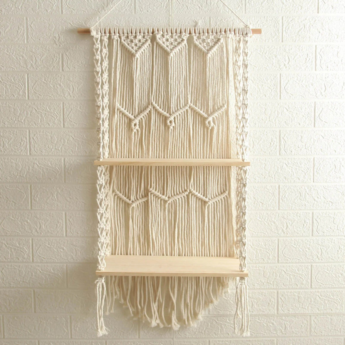 Double macrame shelf