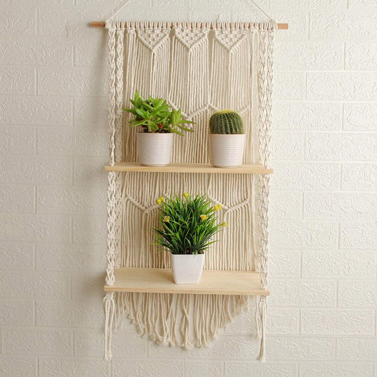 Double macrame shelf