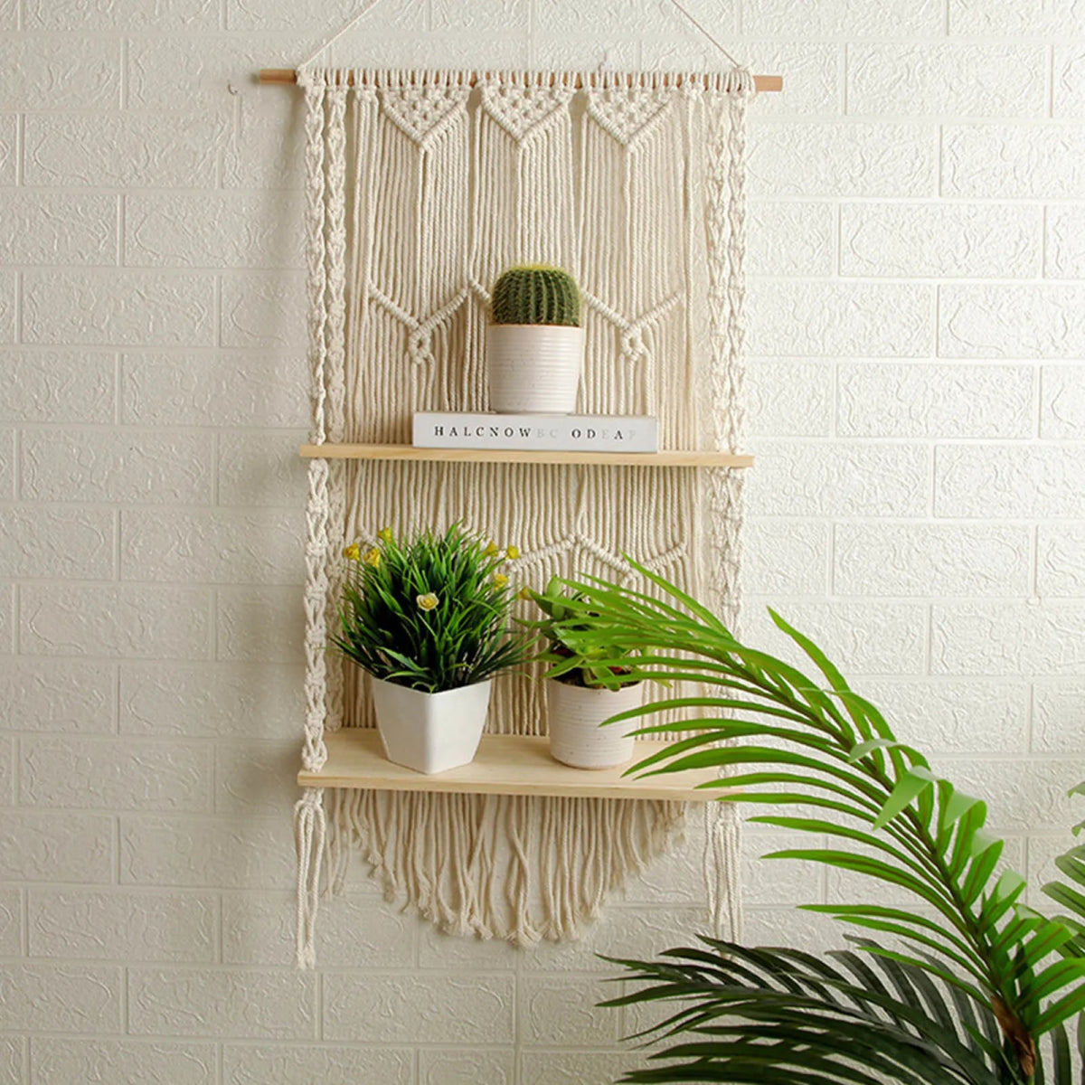 Double macrame shelf