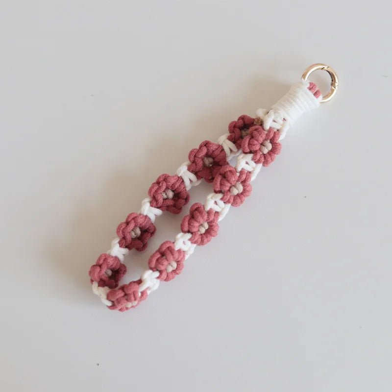 Flower macrame keychain