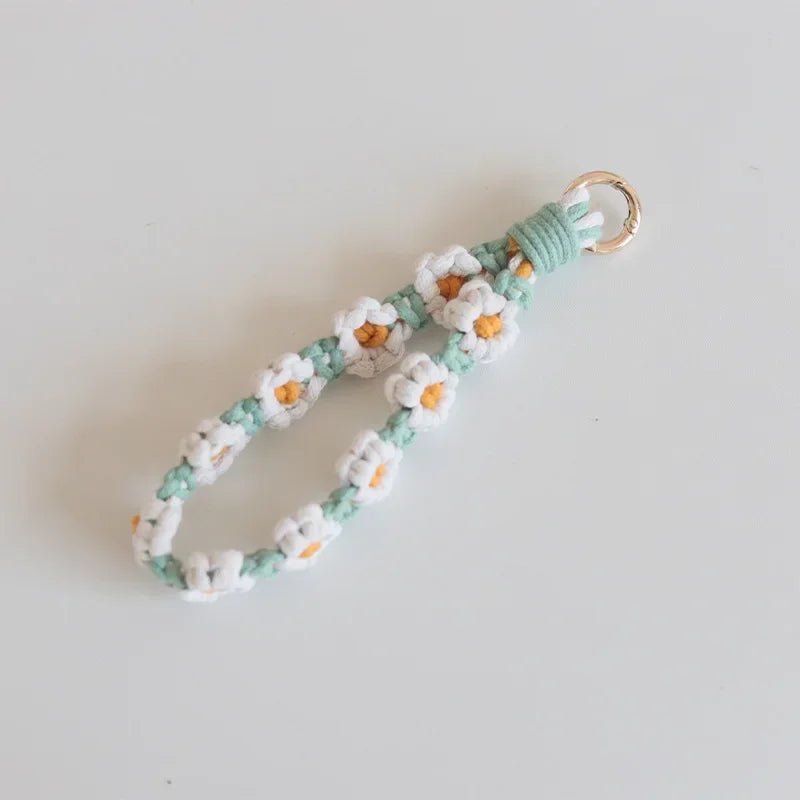 Flower macrame keychain