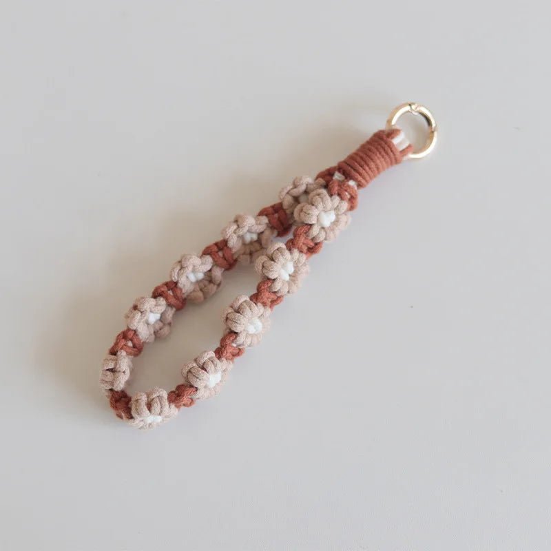 Flower macrame keychain