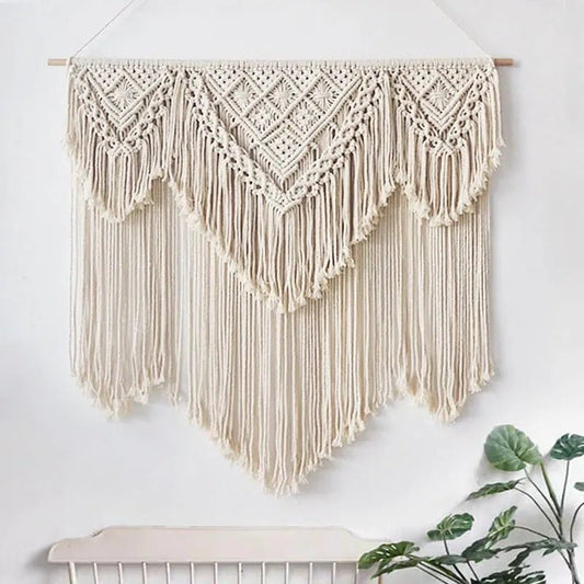 Imposing macrame wall hanging