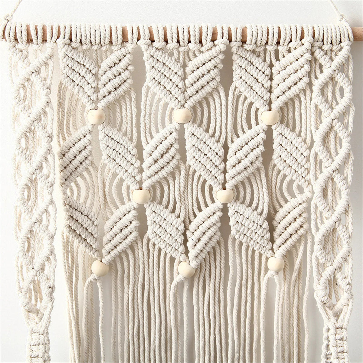 Macrame bead shelf