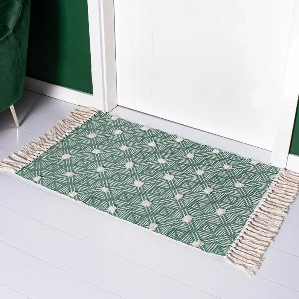 Macrame cotton rug