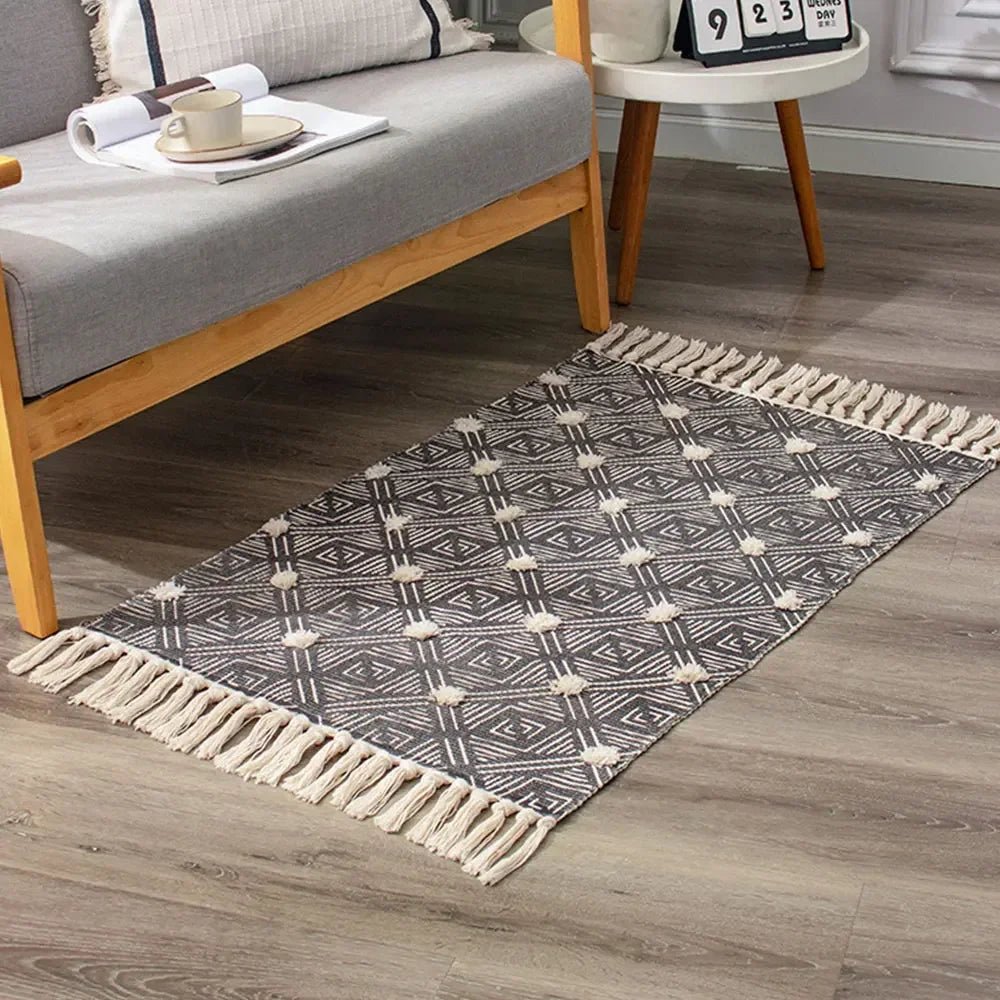 Macrame cotton rug