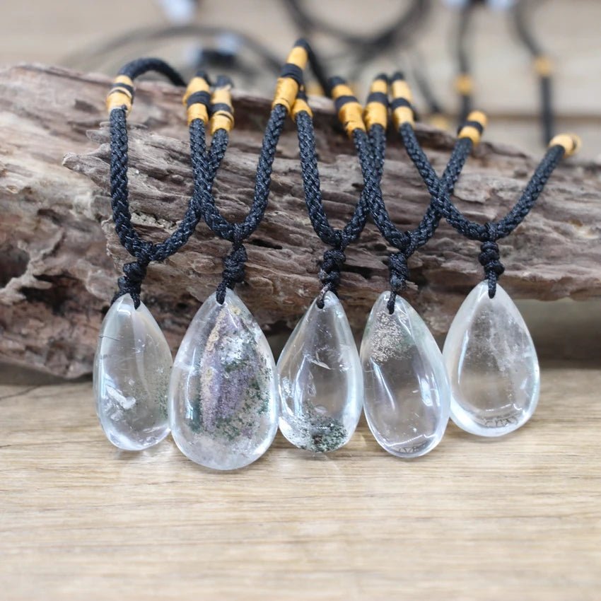 Macrame crystal necklace