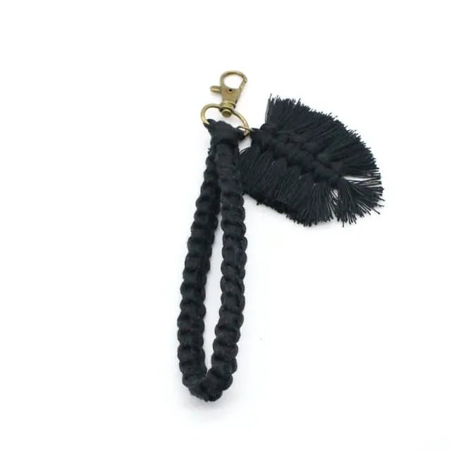 Macrame feather keychain