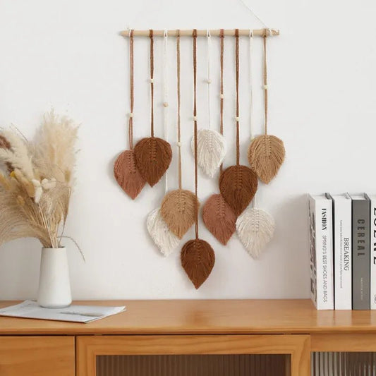 Macrame feather wall decoration