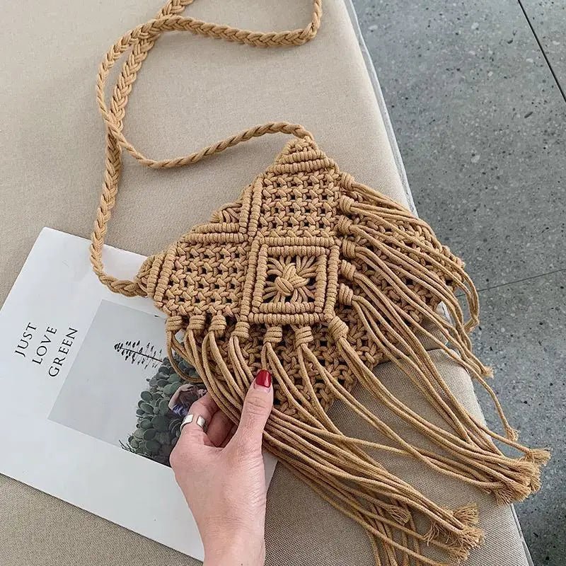 Macrame fringe bag