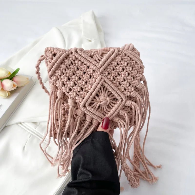 Macrame fringe bag