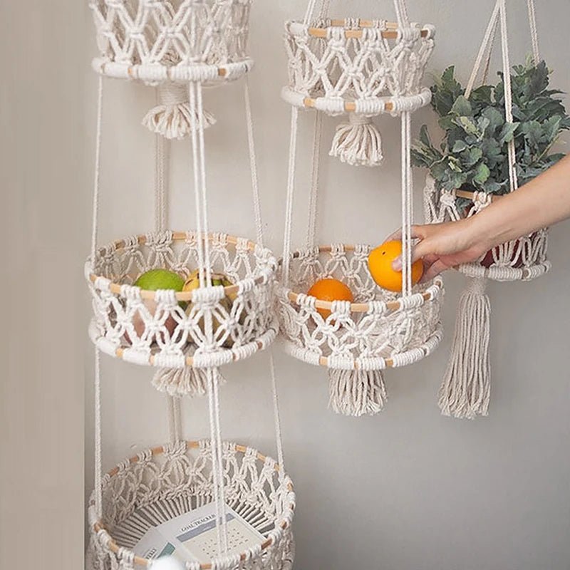 Macrame fruit basket