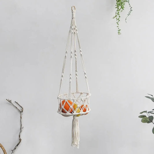 Macrame hanging basket