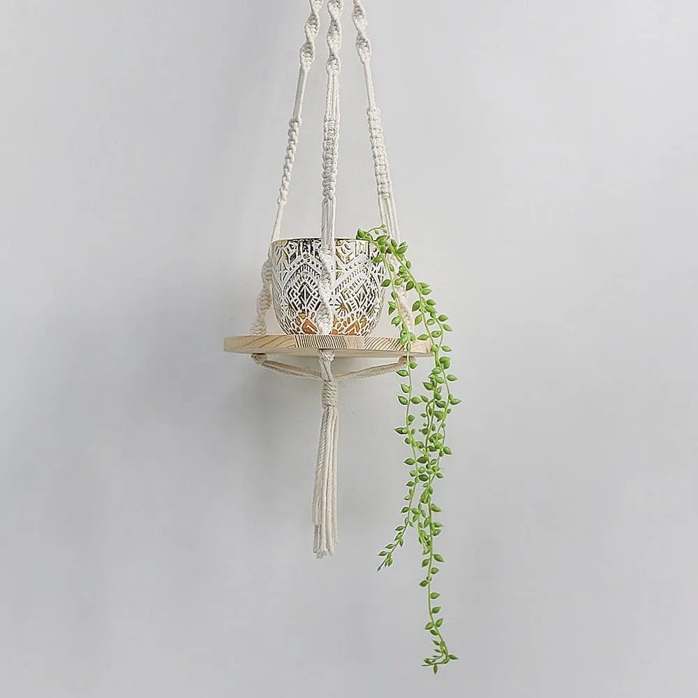 Macrame hanging shelf