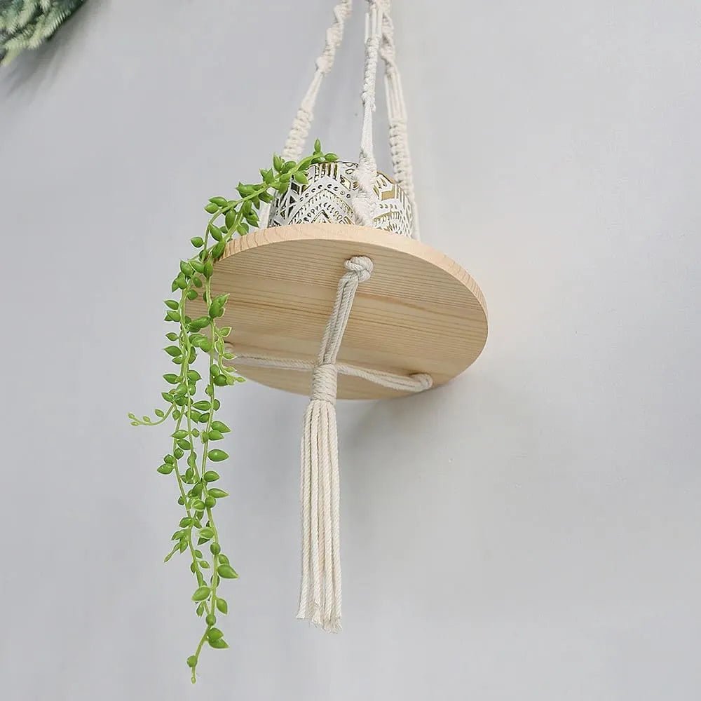 Macrame hanging shelf