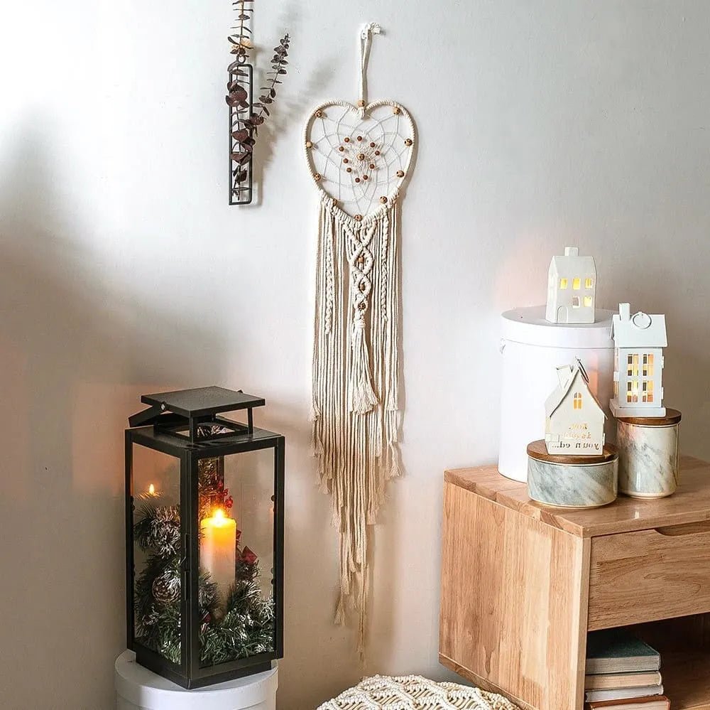 Macrame heart dream catcher