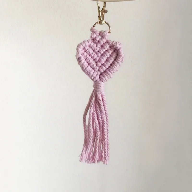 Macrame heart keychain