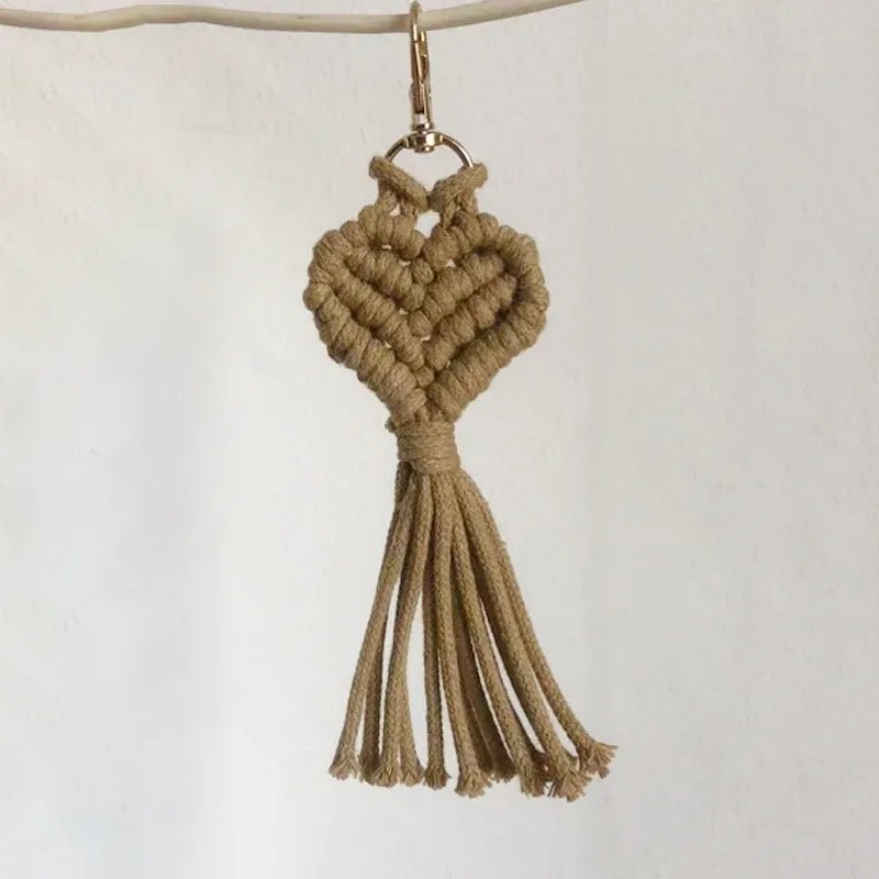 Macrame heart keychain