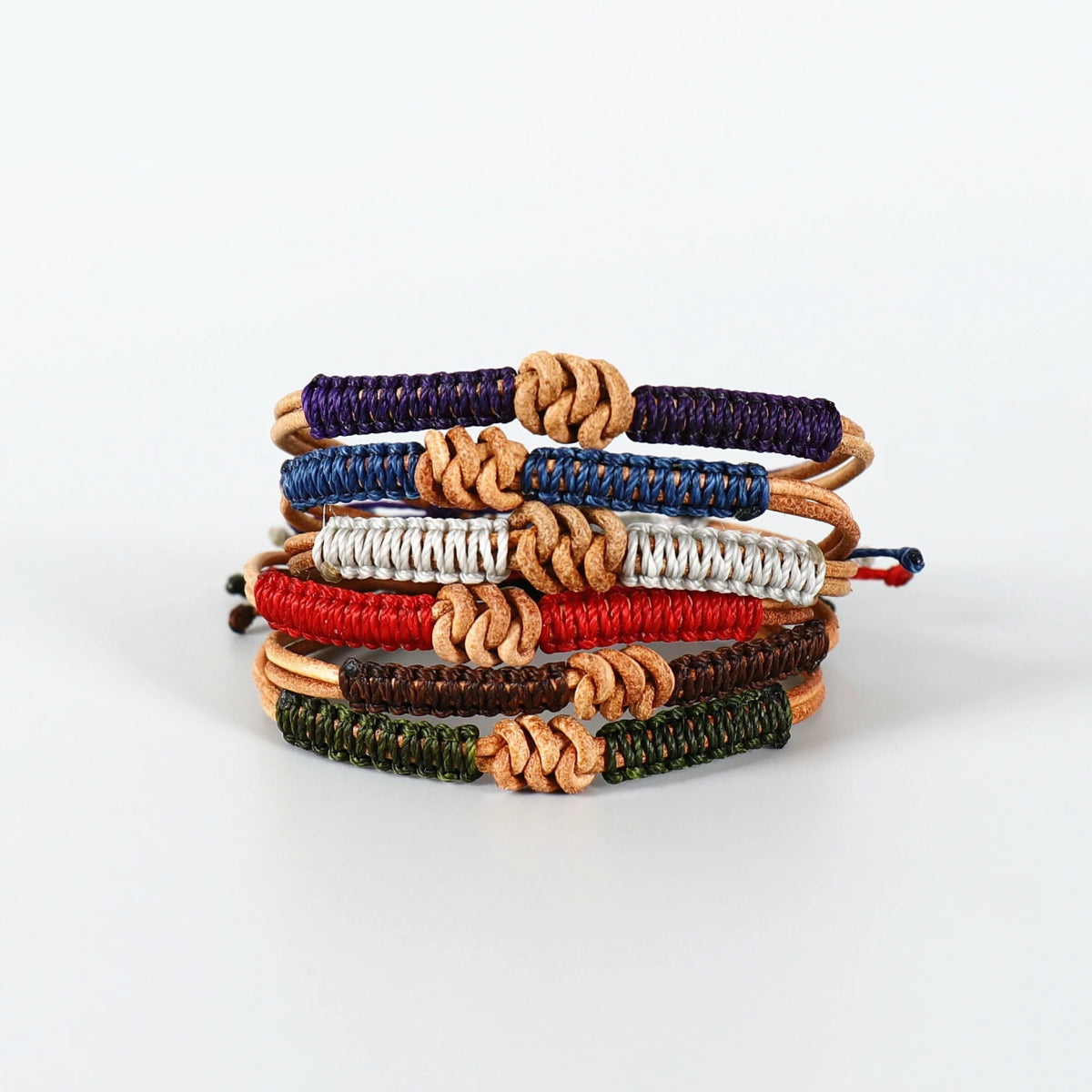 Macrame leather bracelet