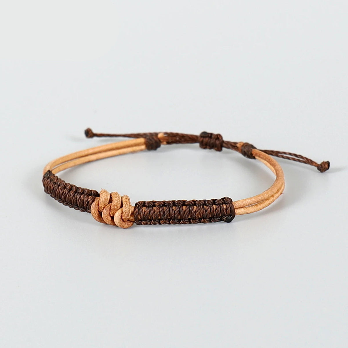 Macrame leather bracelet