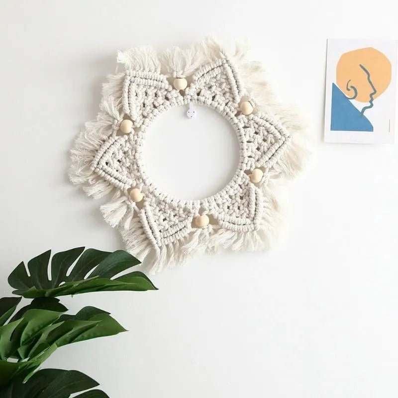 Macrame mirror frame