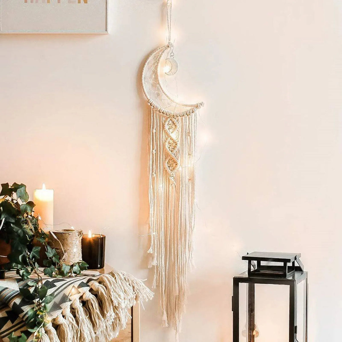 Macrame moon dream catcher