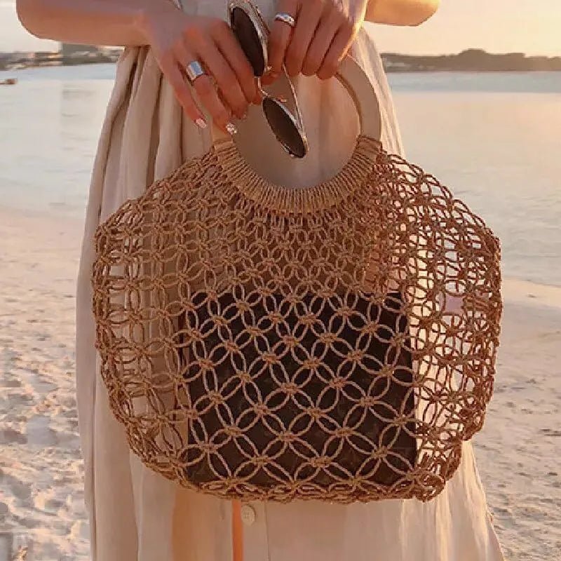 Macrame net handbag