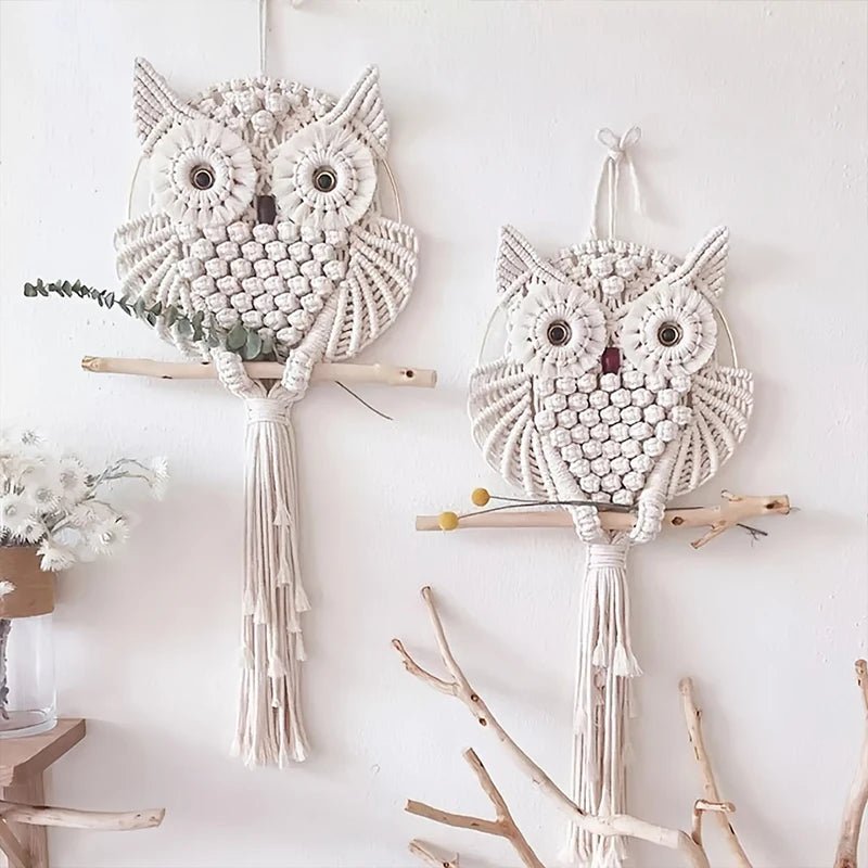 Macrame owl dream catcher